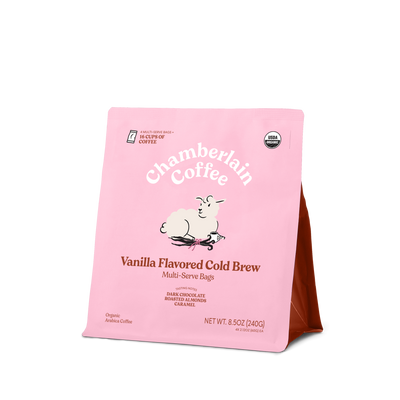 Organic Vanilla Cold Brew Elephant Large Coffee Bags Default Title Product Shot Diagonal