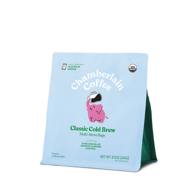 Organic Cold Brew Elephant Large Coffee Bags Cold Brew Elephant Product Shot Diagonal